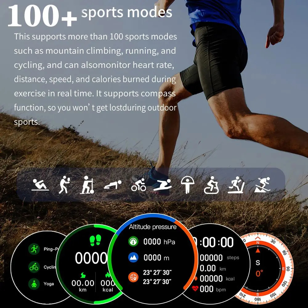 For Watch7 Smart Watch Men GPS Motion Track BT Calling Health Monitoring Sport Mode IP68 Waterproof Smartwatch women 250106