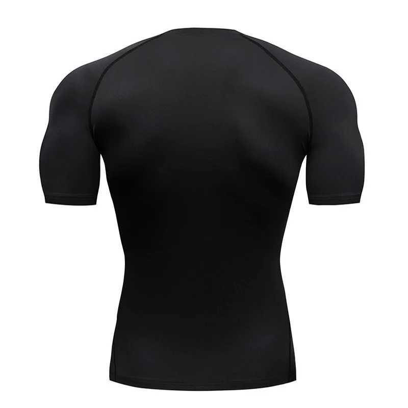 Summer compression sports shirt short sleeved mens fitness T-shirt running fast drying top gym fitness T-shirt S-3XL M250411