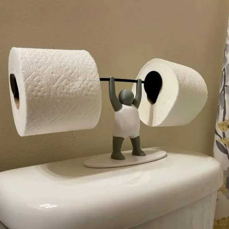 Interesting toilet roll holder fitness weight increase villainous paper holder indoor bathroom decoration 3D printed side bracket gift Y250107