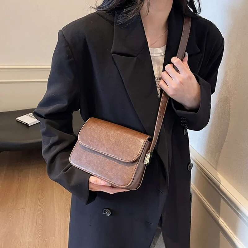 Women s New Fashion Shoulder Bag Trendy Crossbody Bag Designer Trendy Retro Single Shoulder Small Square Bag Solid Color Pu Leather Bag bag