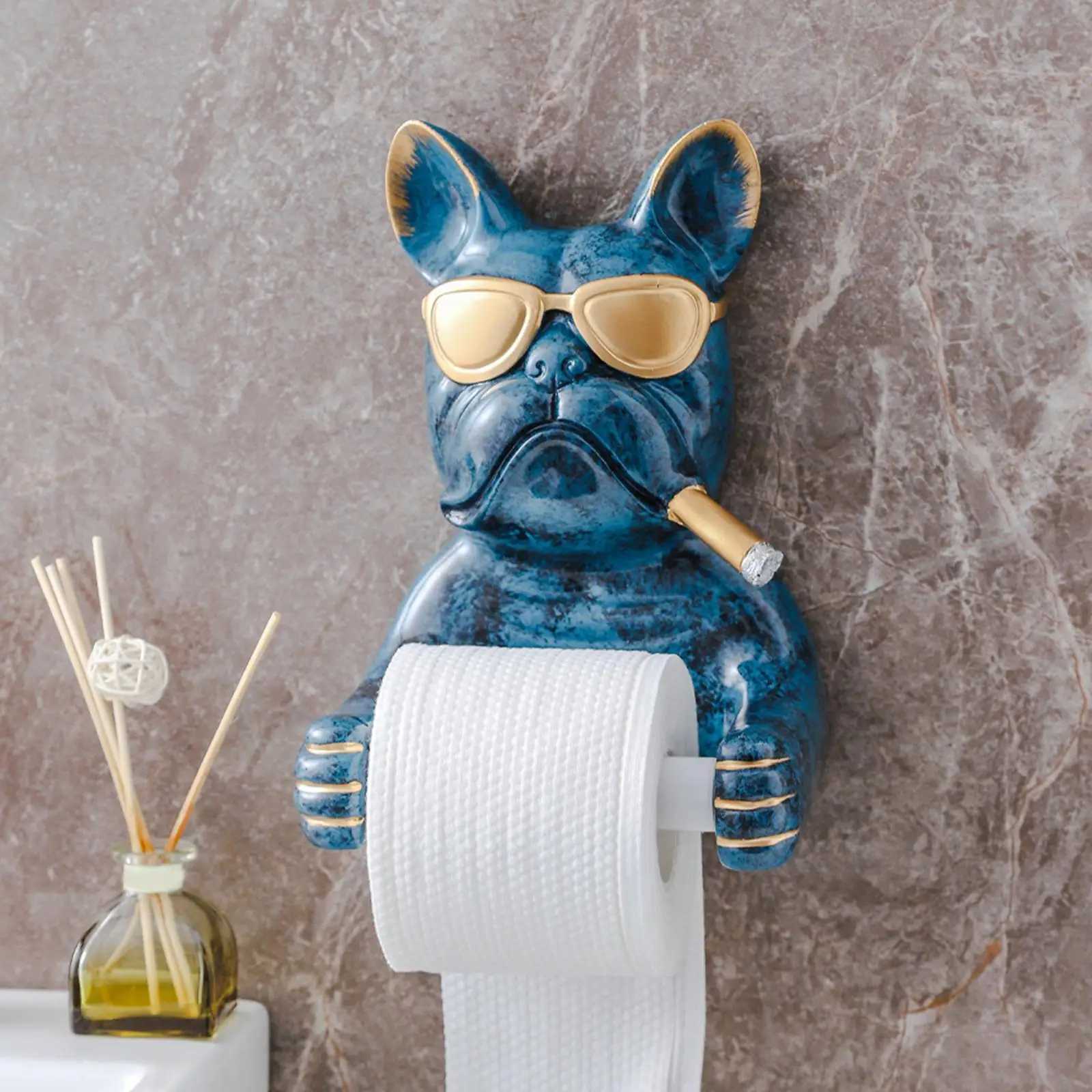 Cartoon toilet paper holder dog sculpture tissue holder used for Washro hotel tissue box kitchen decoration with artistic craftsmanship Y250107