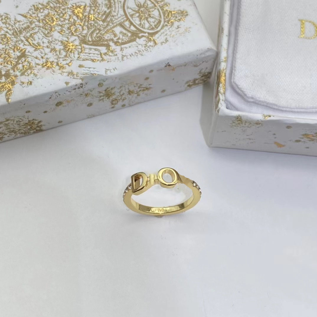 New Letter Dia Ring Women Designer Gift High Quality Gold Stainless For Wedding Party Titanium Rings X5ec#