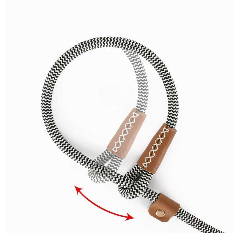Loudik Collected Dog Slip Leash With Leather Handle Quality Small Medium Large Pet Rope Traction Leads Accessories, Wholesales