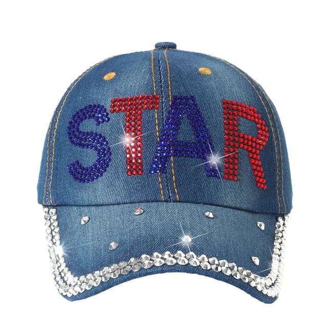 LOVE diamond baseball cap trend fashion diamond duck tongue cap female cowboy sunscreen letters decorated sun hat wholesale