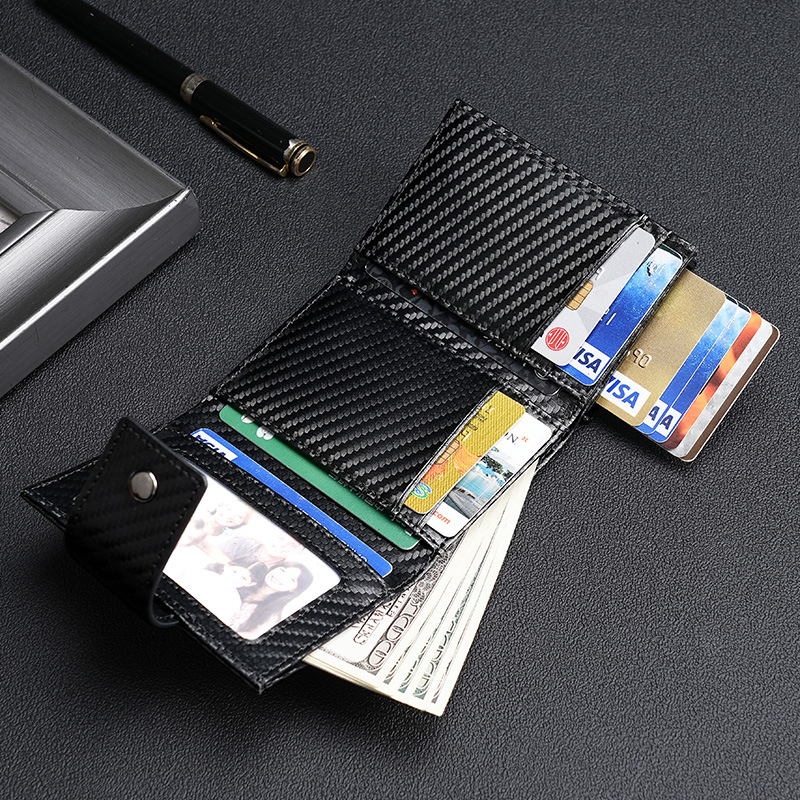 100% Genuine Leather Credit Card Holder Wallet RFID Blocking Trifold Slim Purse Smart Men Wallets For Airtags