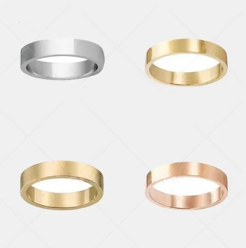 Classic titanium steel silver gold designer rings bague for mens and women wedding couple engagement gift jewelry size 5-11