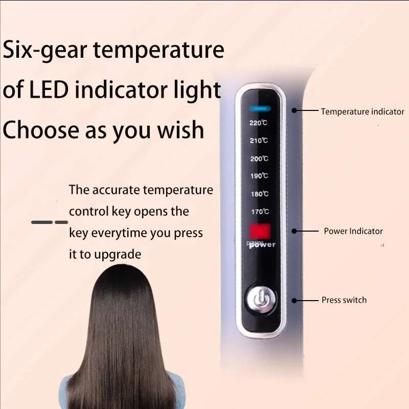 Km-740 Portable Professional Led Six-speed Flat Negative Ion Anti-scald Hair Straightener Curg Iron