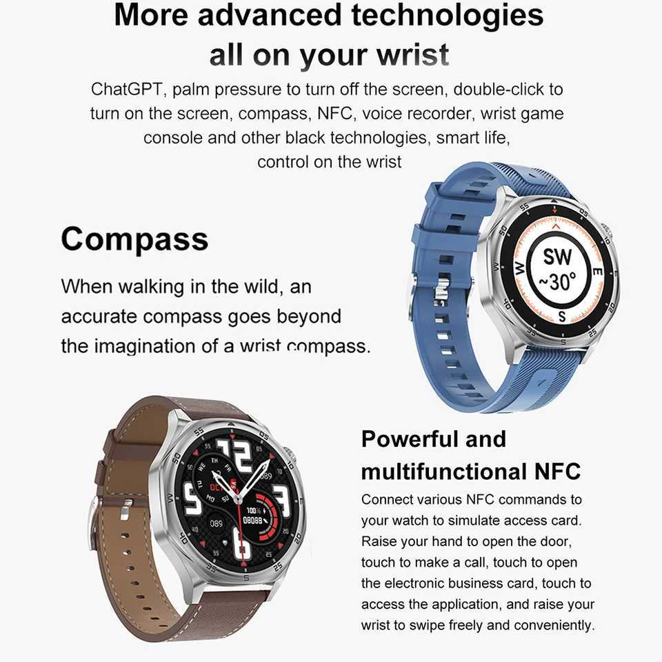 GT5 Pro Smart Watch Men Watch GT 5 4GB Memory 360*360 AMOLED HD Sn Heart rate GPS NFC etooth Call Compass Man SmartwatchXJ250108