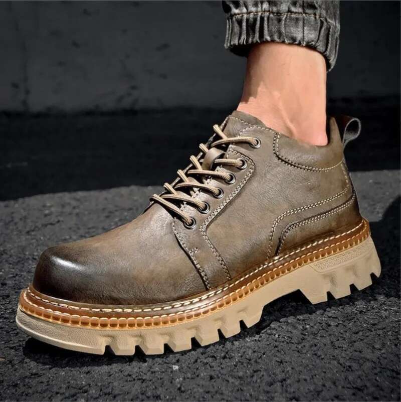 Ddmyoutdoor China Domestic New Genuine Men Cow Leather Upper Durable Sole Lace Up Autumn Winter Boots Daily Leisure Outdoor Shoes For Man Tooling boot