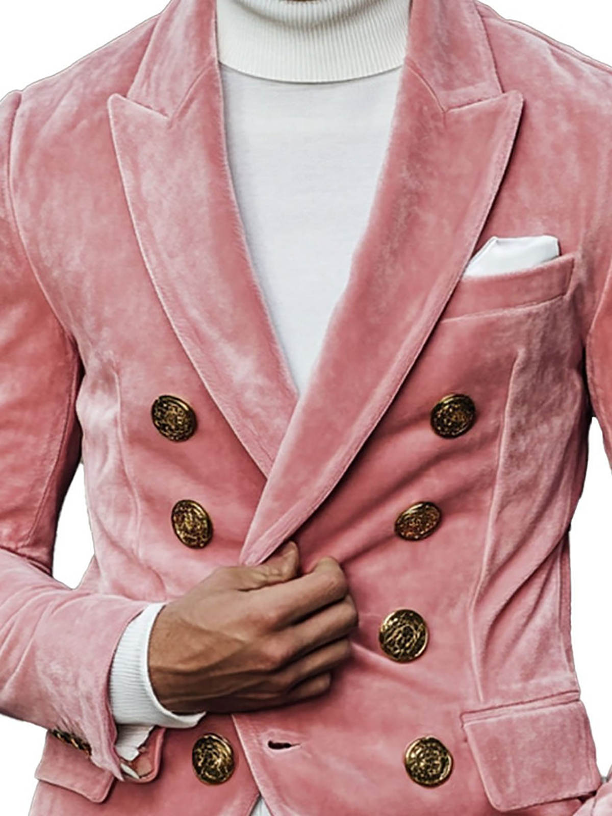 Casual Pink Wedding Tuxedos 1 Piece Set Jacket Double Breasted Men Suit Peaked Lapel Fashion Style Party Suits Customized