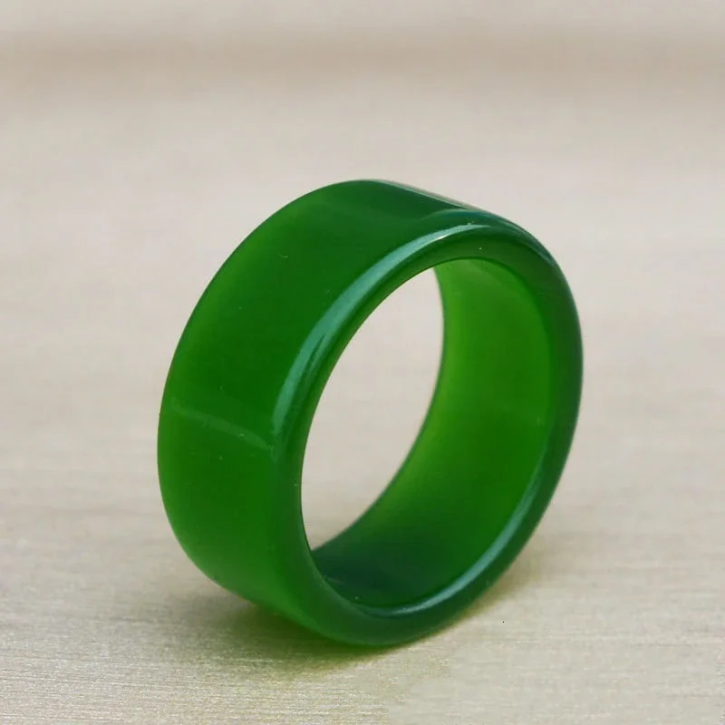 Natural Chinese Green Hand-carved Jade Ring Fashion Boutique Jewelry for Men and Women Jasper Ring Gift 250107
