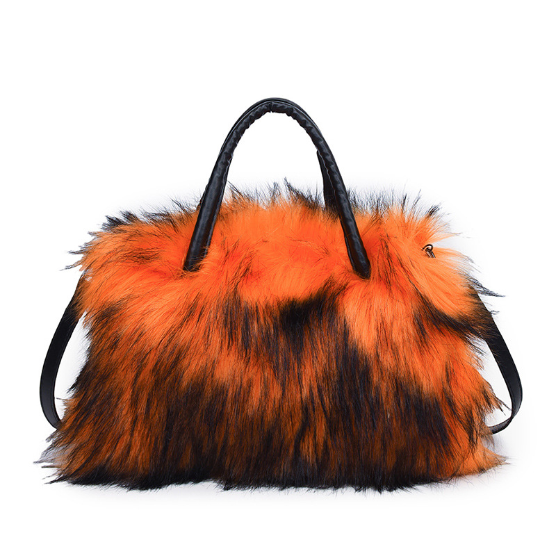 2025 New Fashionable women's models senior texture shoulder plush bag autumn winter Mongolian fur handbag large capacity plush highend bag