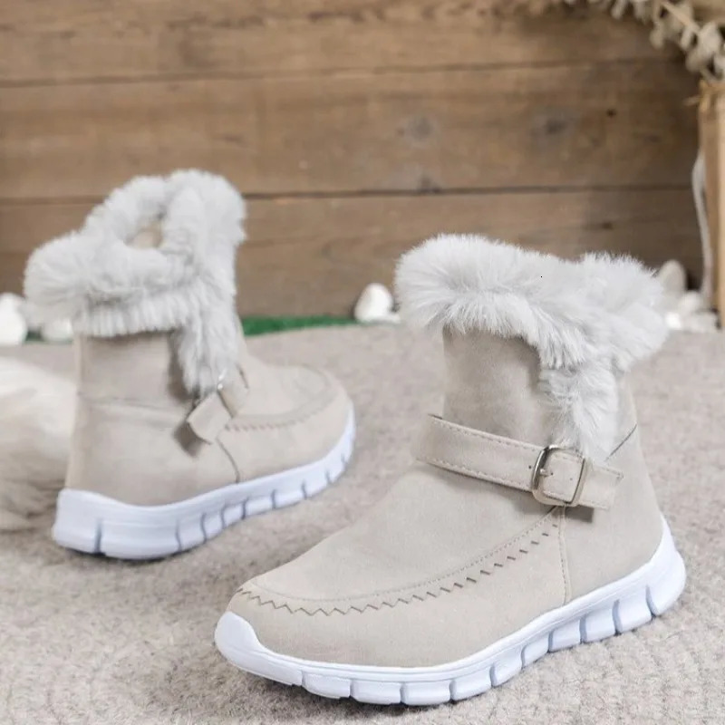 Women Boots Winter Warm Chelsea Snow Boots Women 2024 Casual Short Plush Ankle Boots Gladiator Sport Flat Shoes for Women 250103