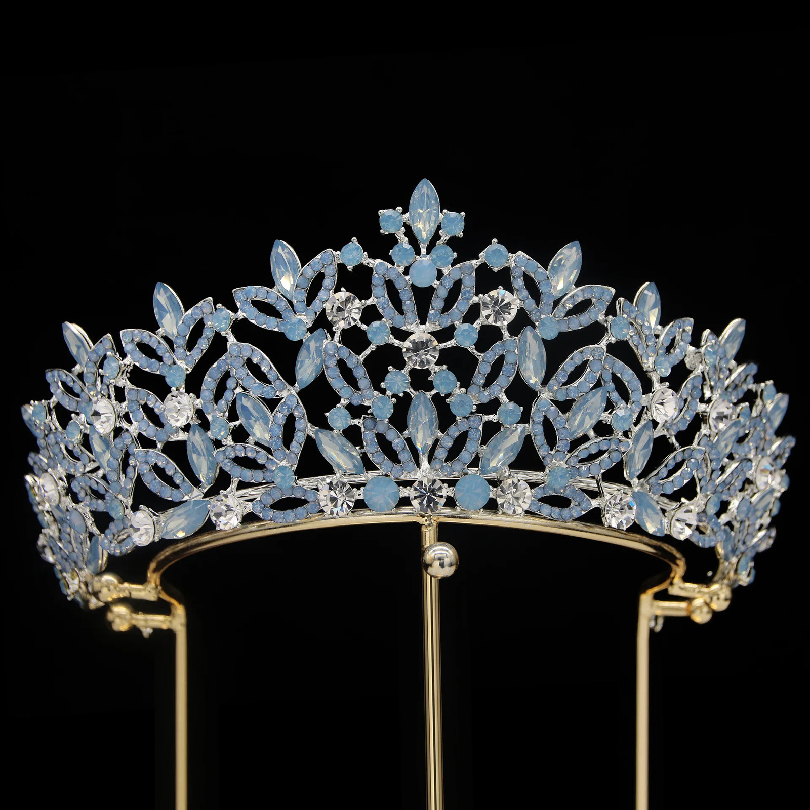 Baroque Crystal Bridal Tiaras Royal Queen Crowns For Women Rhinestone Pageant Diadem Veil Tiara Wedding Hair Accessories 250107