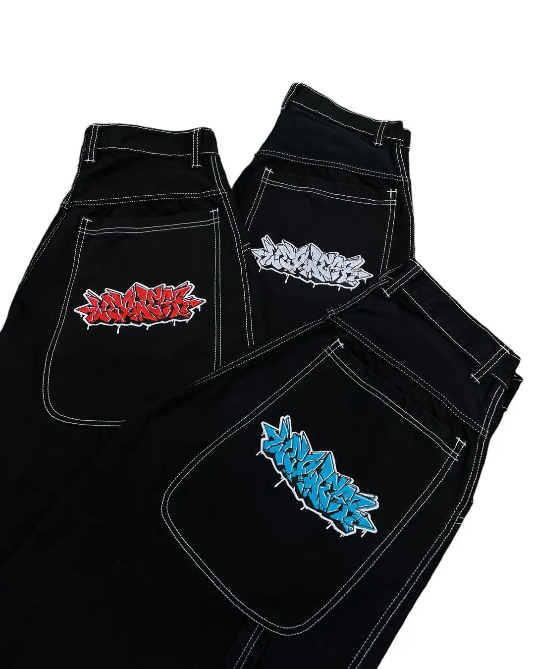 Wexwear Embroidery Skate Cargo Jeans Denim Shorts Baggy Retro Y2k Harajuku Gym Basketball Streetwear Men Clothing 250106