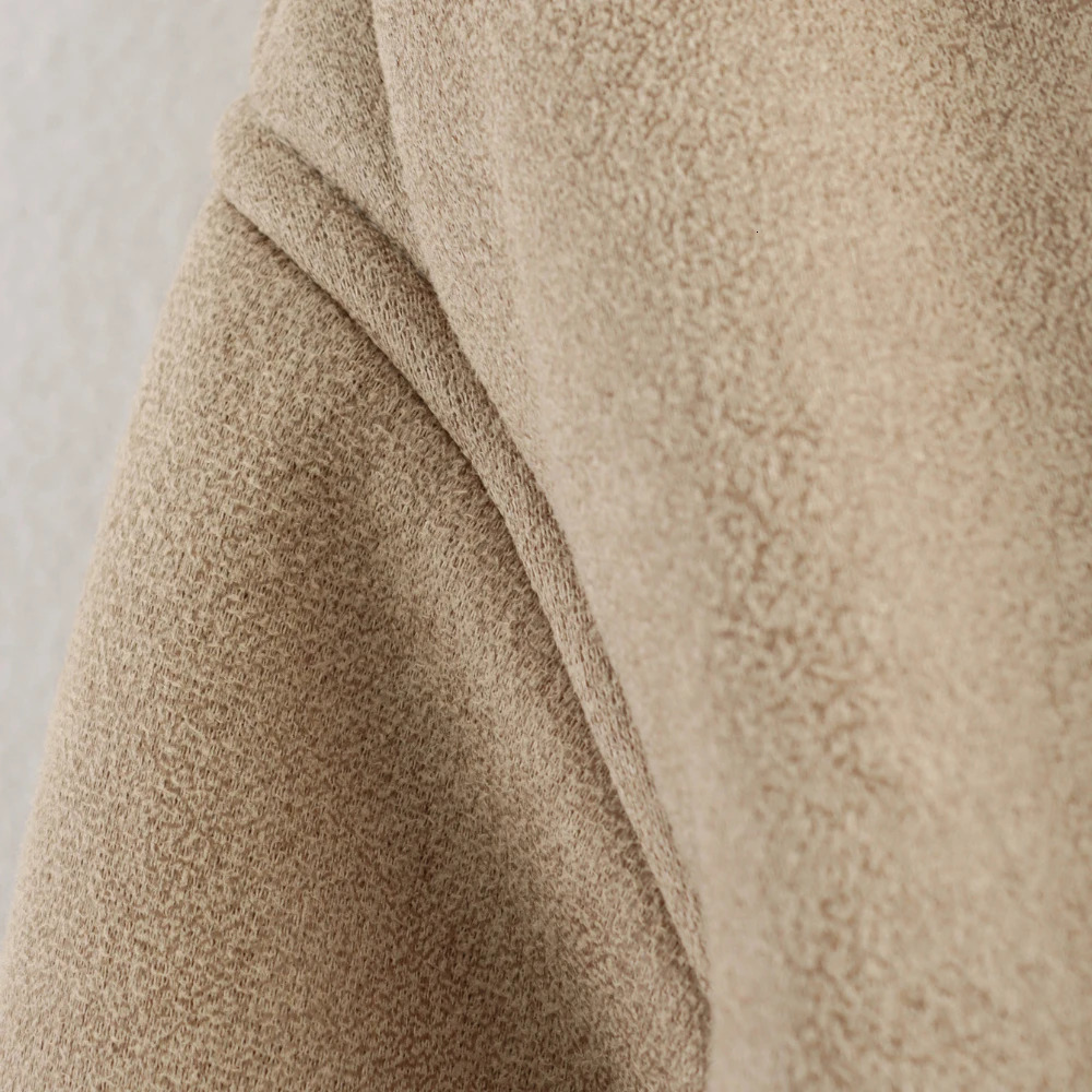 2025 Fleeced Faux Leather Jacket Women Outerwears Vintage Cold Wool Blends Coats For Woman Autumn Winter Plush 250103