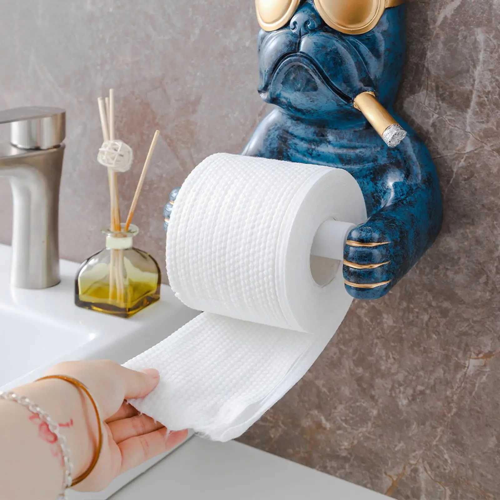 Cartoon toilet paper holder dog sculpture tissue holder used for Washro hotel tissue box kitchen decoration with artistic craftsmanship Y250107