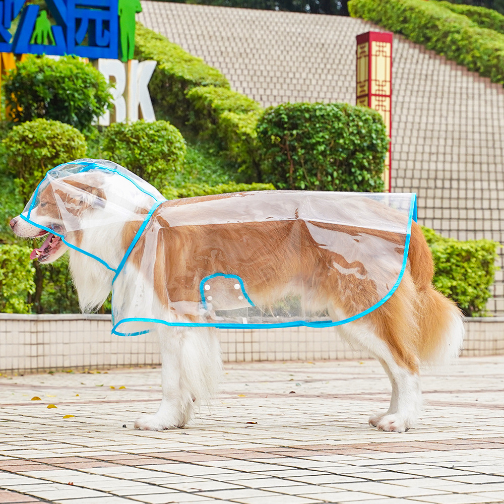 Pet big dog Clear outing raincoat Golden Retriever multi shepherd large dog clothing