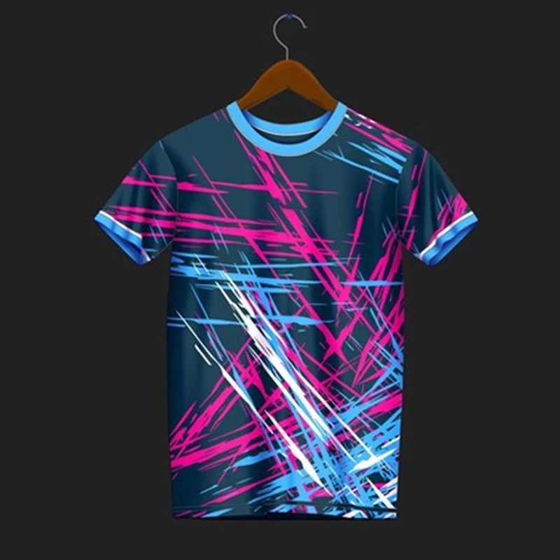 Mens sports T-shirt quick drying badminton clothing table tennis clothing running fitness womens sports shirt printed short sleeved shirt M250108