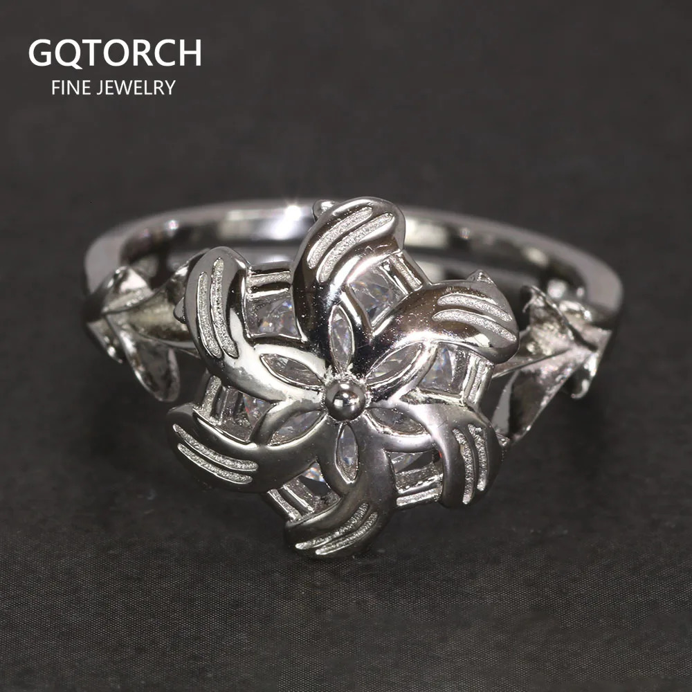 Genuine 925 Sterling Silver Ladies Ring The Galadriel Nenya Zircon Engagement Wedding Band Ring 250106
