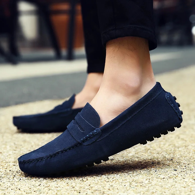 High Quality Leather Loafers Casual Moccasins Slip On Mens Flats Fashion Men Male Driving Shoes Size 38-49 250107