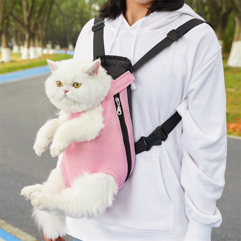 Dog cat backpack pet backpack portable mesh cloth breathable backpack small and medium-sized dog supplies wholesale