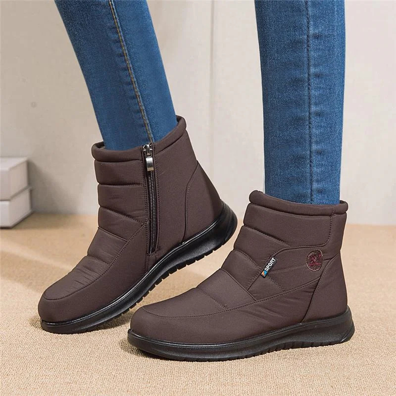 Women Boots Snow Fur Shoes Woman zipper Platform Boots For Women Soft Ankle Boots Waterproof Plush Botas Mujer Winter Shoes 250106