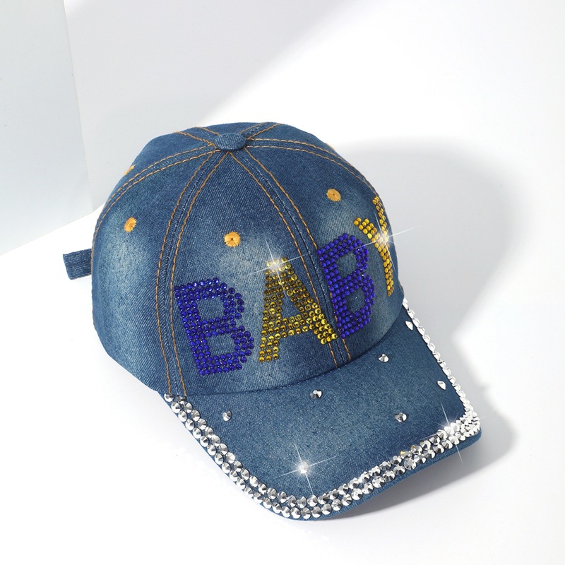LOVE with diamonds baseball cap casual versatile inlaid diamond duck tongue cap letters decorated sunscreen cowboy sun hat wholesale