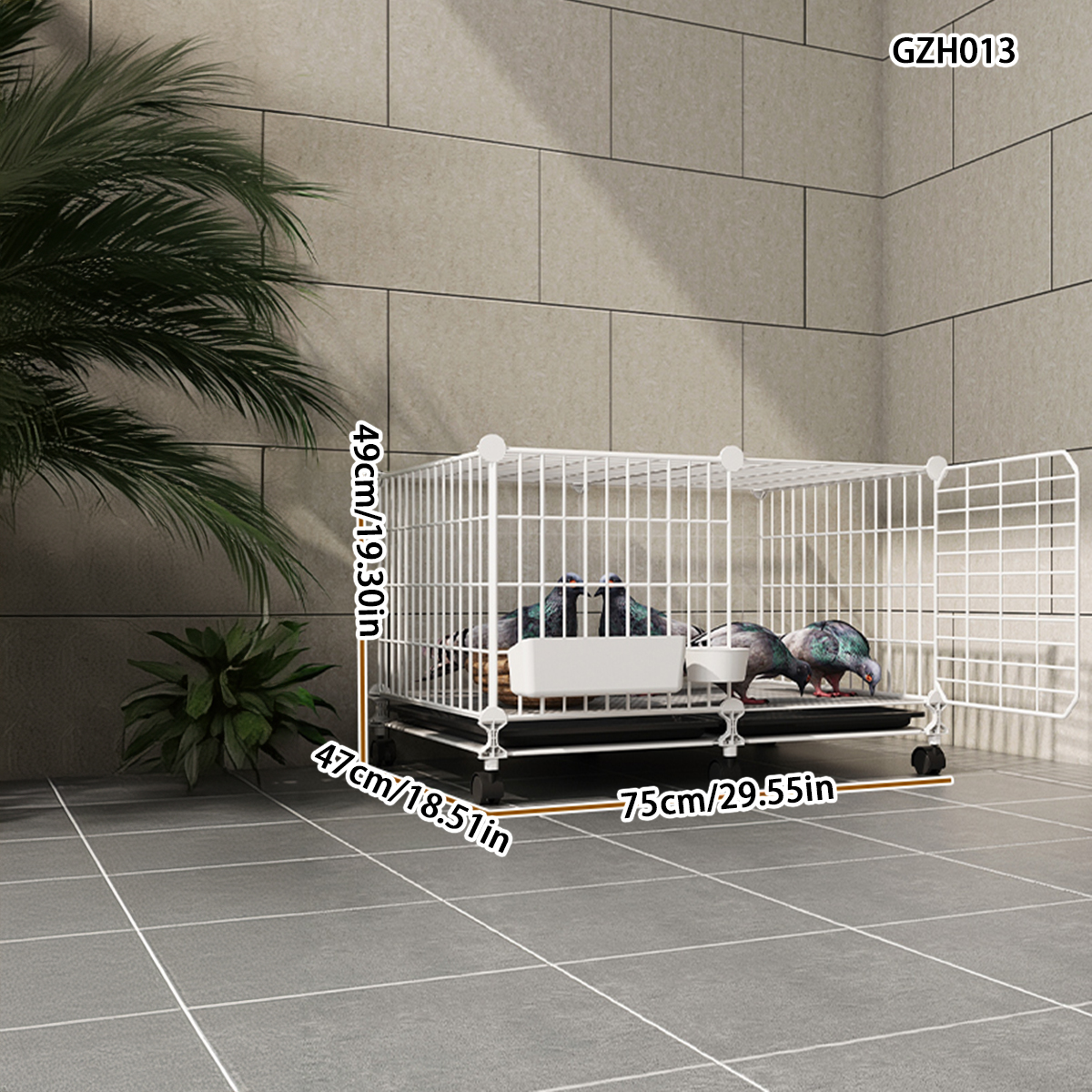 Extra Large Iron Birdcage for Domestic Pigeons with Integrated Mating Nest Box