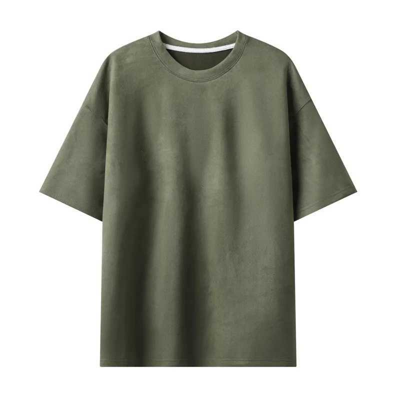 New Arrival Summer short sleeved T-shirt mens fashion 10 color casual suede T-shirt mens street clothing loose O-neck T-shirt mens top M-3XL Z250108