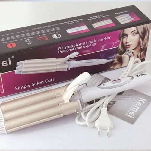 Electric Curler Waver Styler KM-1010 Curg Iron 2 In 1 Hair Straightener