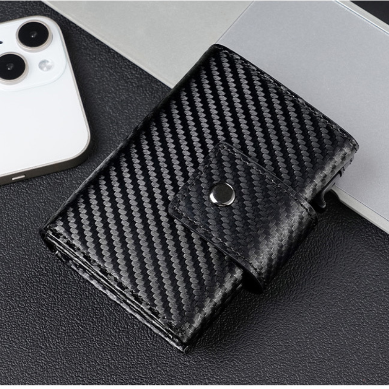 100% Genuine Leather Credit Card Holder Wallet RFID Blocking Trifold Slim Purse Smart Men Wallets For Airtags