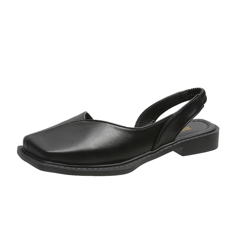 Baotou sandals women leisure 2025 summer new square head flat square with design sense niche shoes for women sandals