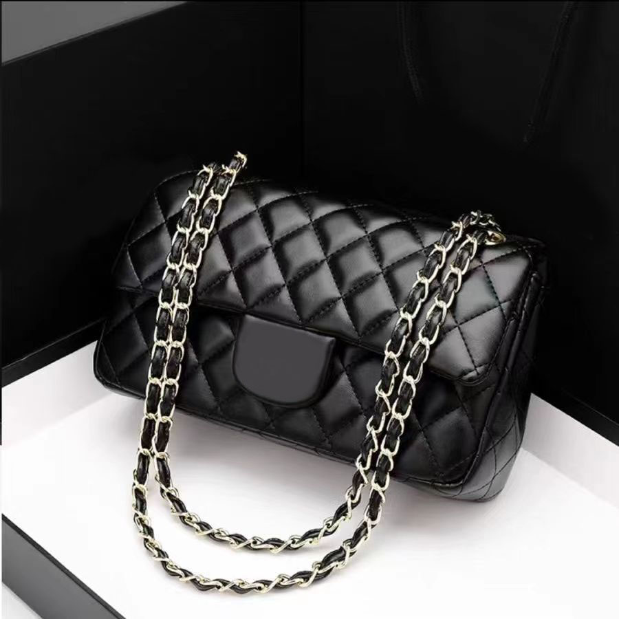 Designer Bag Top Mini Square Shoulder Bag Crossbody Genuine Caviar Lambskin Quilted Purse Armpit Bag