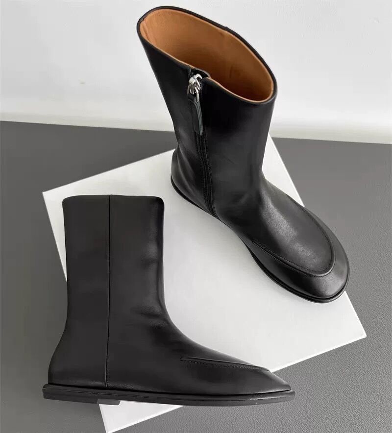 New Ankle Boos 2024 Flat Casual Solid Boots Pu Leather atos Mujer Fashion Autumn Women Shoes Short Botas Femininas 01ce
