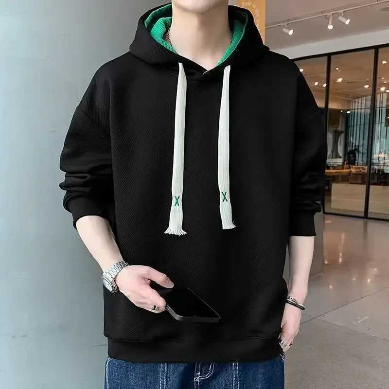 Solid color mens hoodie sportswear suitable for mens hoodies cheap Y2k clothing loose simple and fun high-quality clothing trading emoticons W250108
