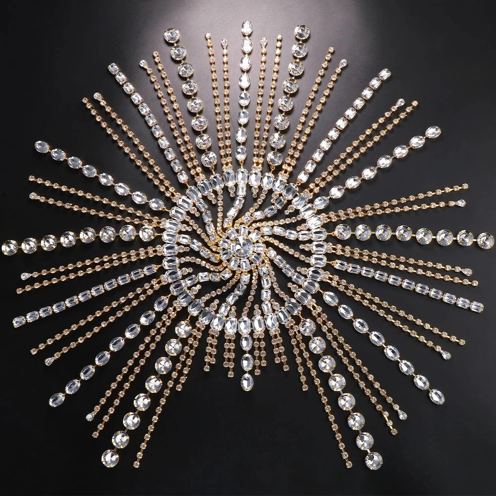 Crystal Square Tassel Hair Chain Bridal Headpiece for Women Rave Accessories Rhinestone Geometric Head Chain Hat Jewelry 250107