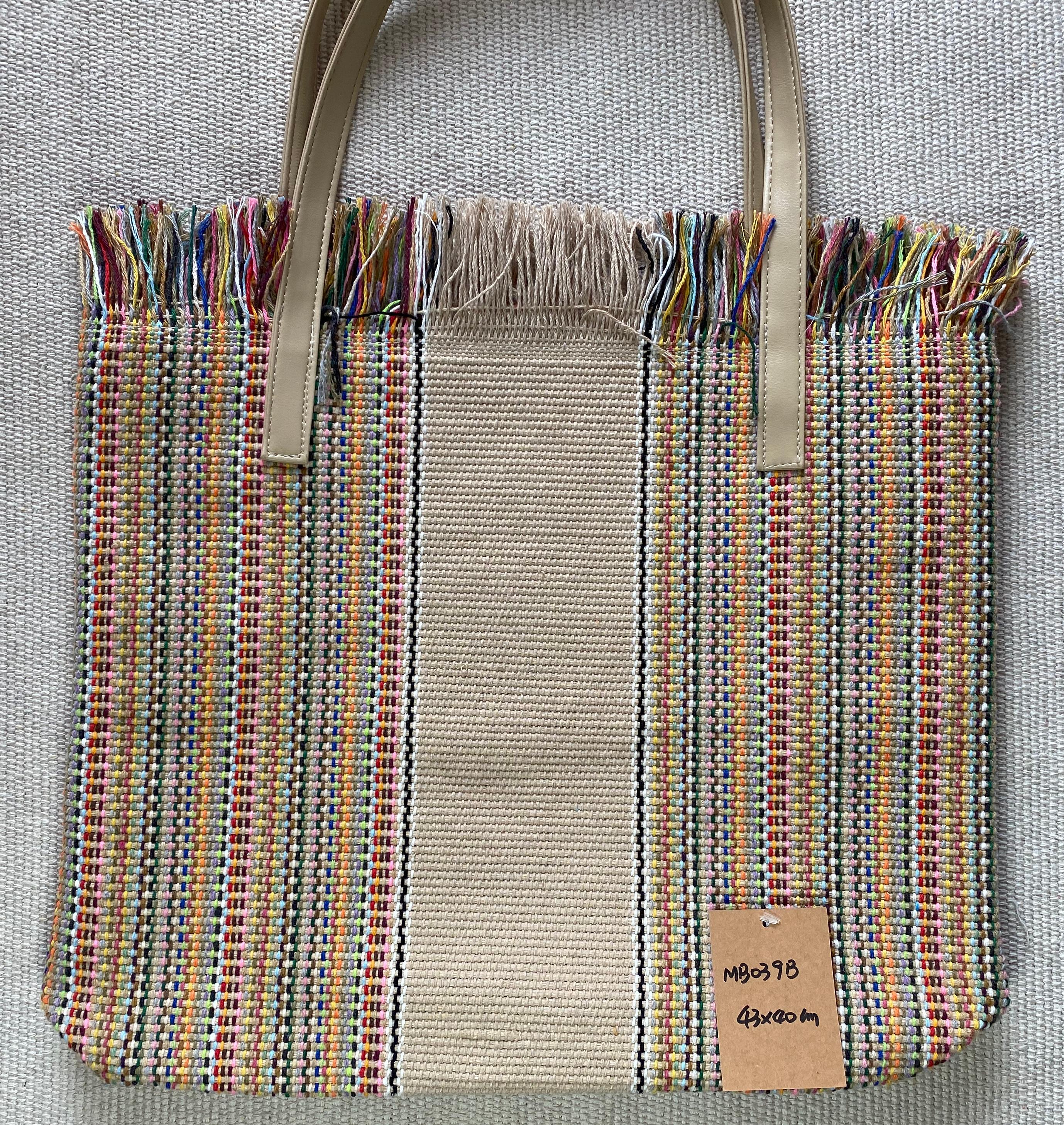 Handwoven Vintage Linen Crossbody Bag for Women