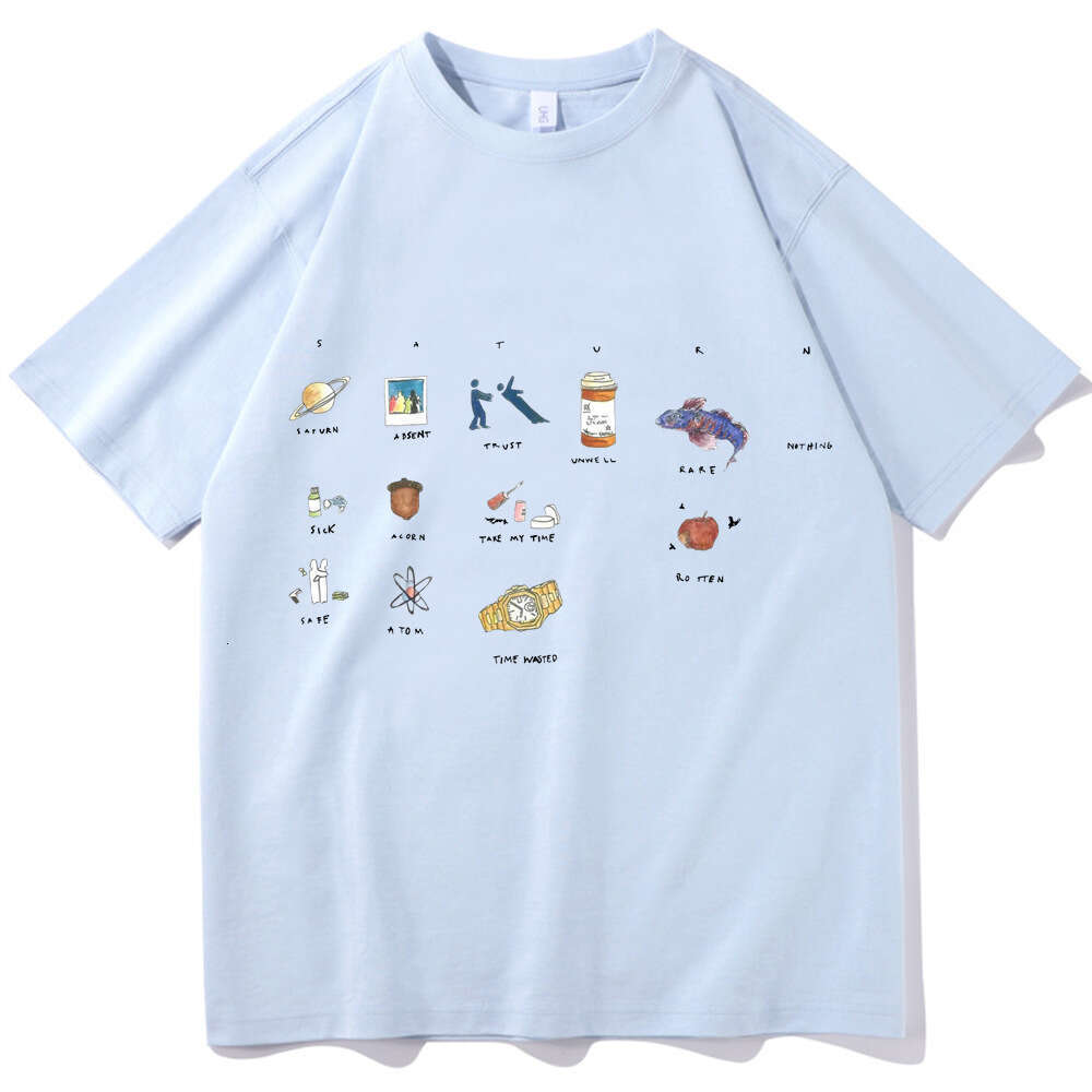 Sza Saturn T-Shirts Unisex Haruku O-Neck Short Sleeve