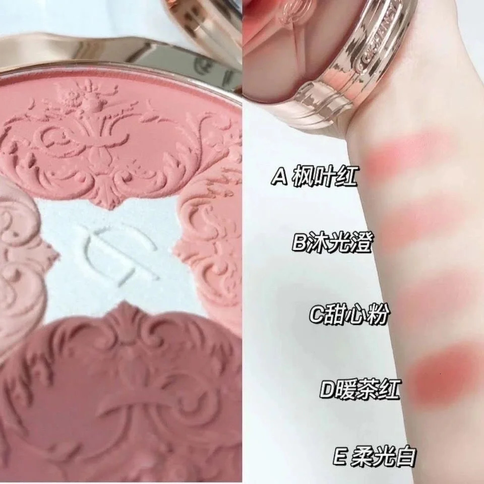 5 Colors Face Blush Palette Matte Mineral Blush Powder Bright Shimmer Matte Face Blush for Cheek and Eye Shadow Make-up 250108