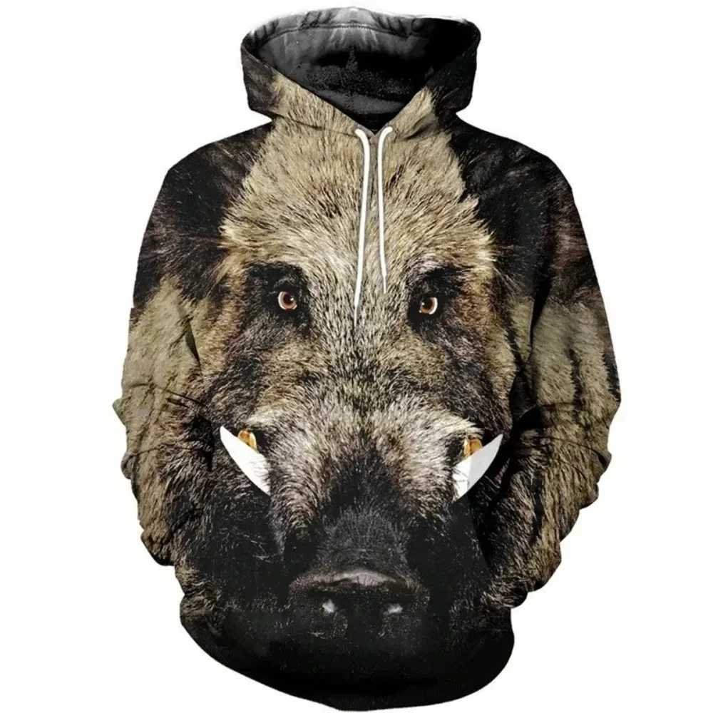 New and interesting mens pigtail hooded sweatshirt for autumn and winter hunting long sleeved camouflage sports shirt 3D printed W250108