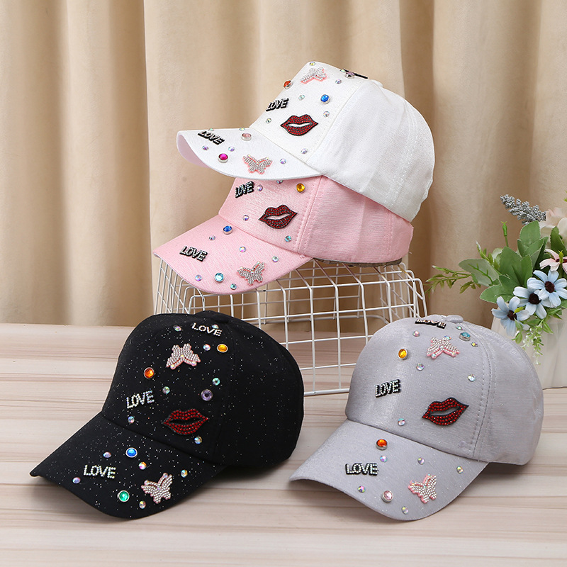 Fashion ins tide rhinestone duck tongue cap female trend hundred matching ladies sun hat baseball cap sunscreen hat wholesale