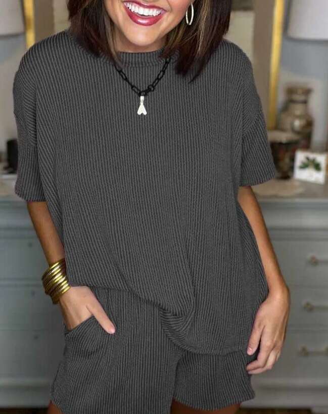 New European And American Trade Short Sleeved Casual Suit