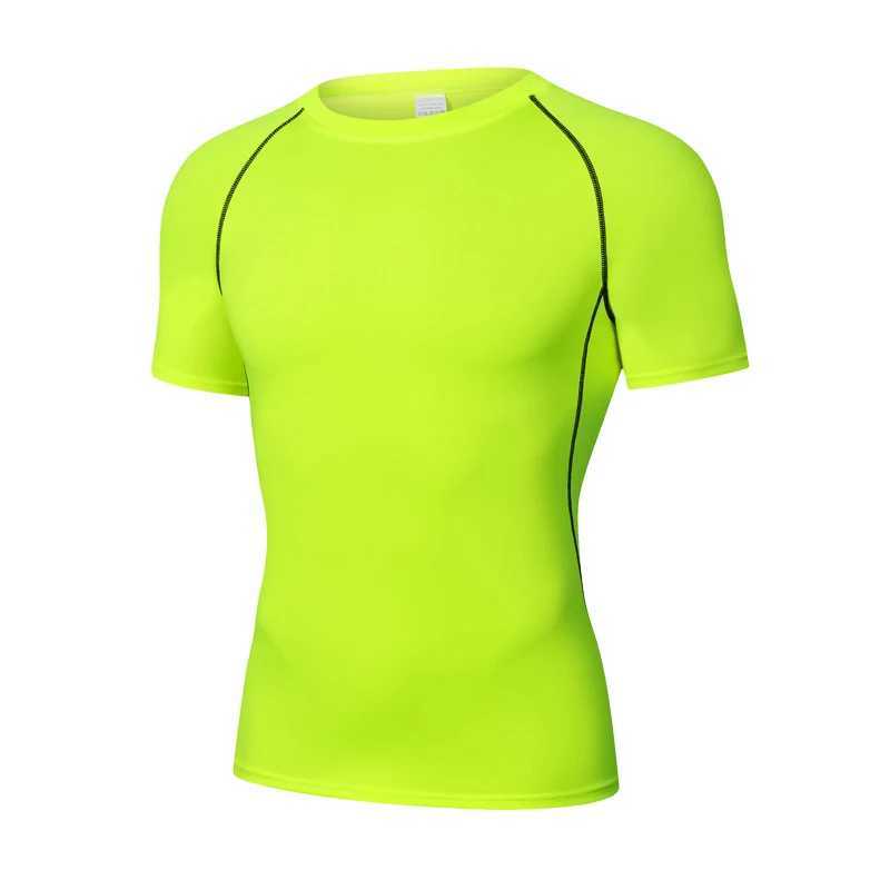 Summer mens gym T-shirt short sleeved compression T-shirt quick drying running shirt casual basketball top mens clothing M250411