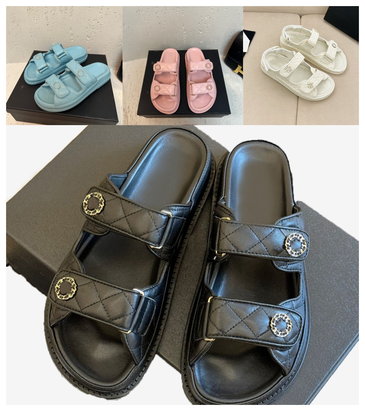 Soft bottom Paris Embroidered Dazzle Designer Slippers Womens Sandals Summer Beach Stripes Casual Flat Slippers Sliders women ladies flip flops