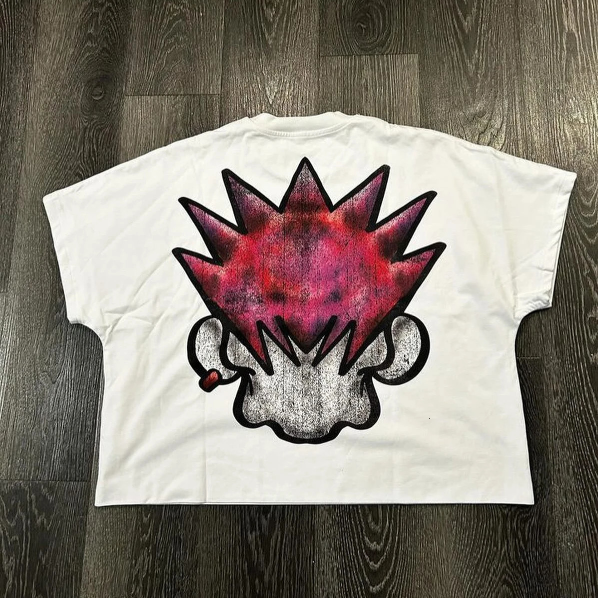 Streetwear Short Sleeve Men Women Harajuku Hip Hop Cartoon Graphic Printed Drop Sleeves T Shirt Gothic Cotton Tops Clothing 250107