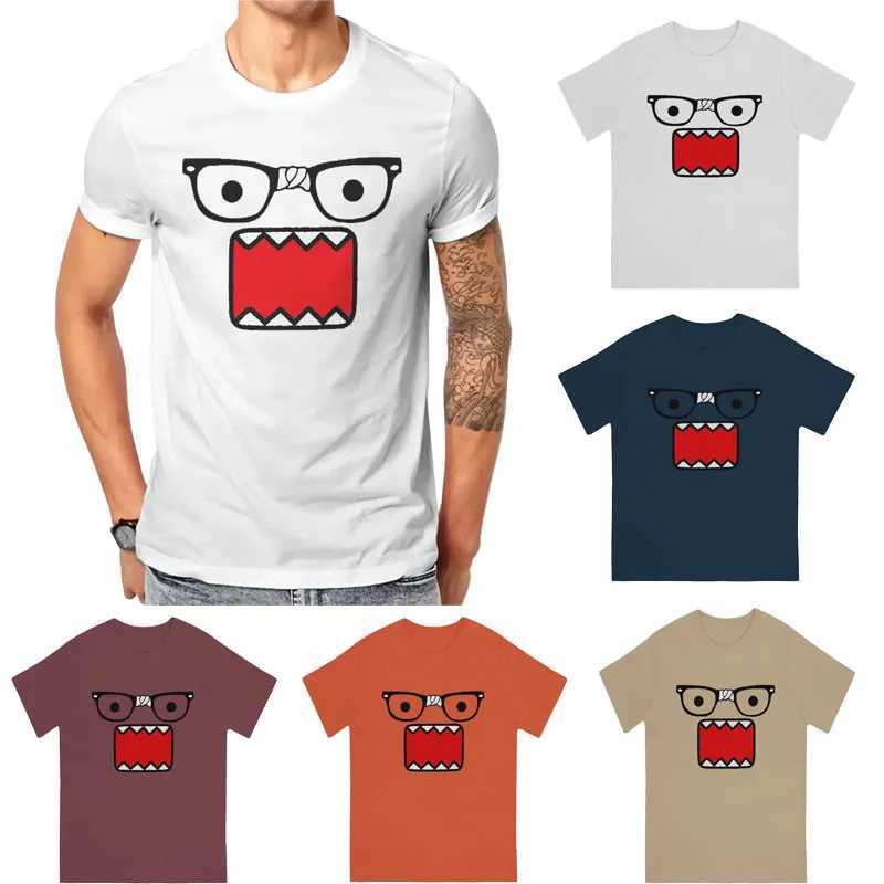 Domo Kun printed fun short sleeved T-shirt for mens casual couple top M250108