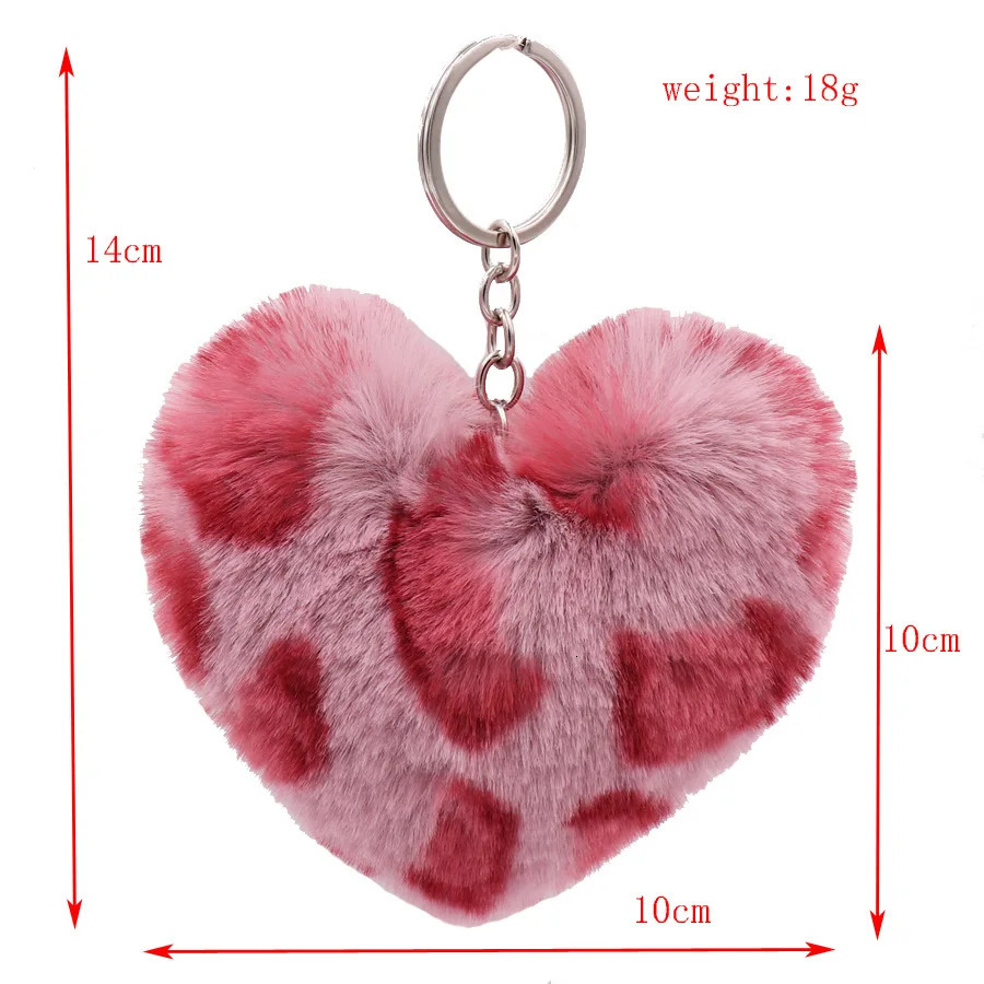 Wholesale Leopard Print Love Plush Keychain Winter Ladies Bag Pendant Fashion All-match Hair Ball Car Pendant Small Gifts 250107