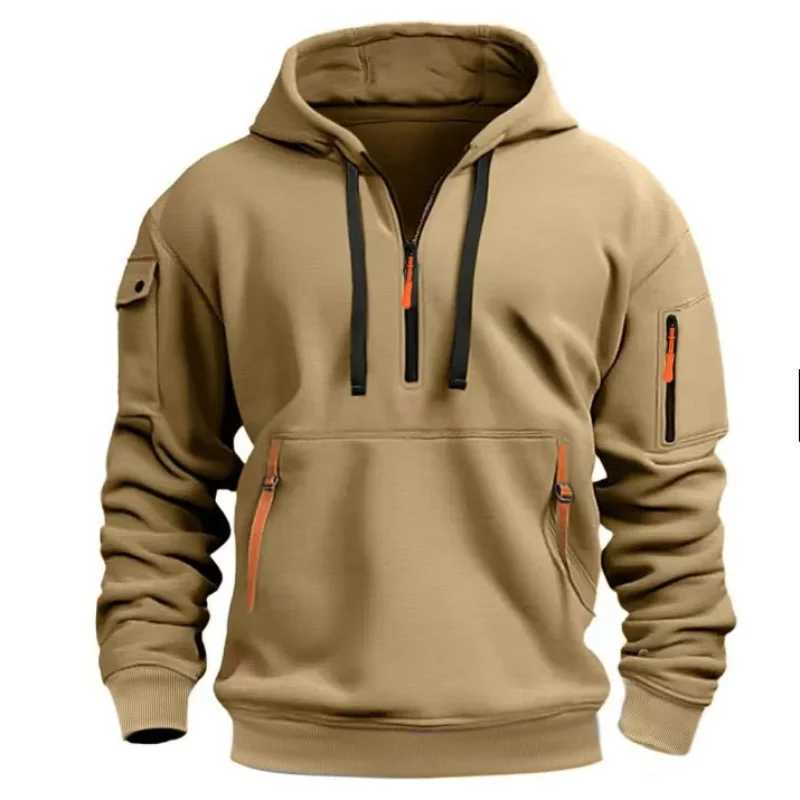 New autumn and winter mens design multi zipper hoodie outdoor long sleeved hoodie fashionable casual fitness zipper W250108