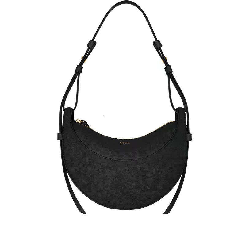 Women's Bags handbag New Women Crossbody Retro Fashion Black Leather Crescent Lightweight Design Ladies Shoulder Bag
